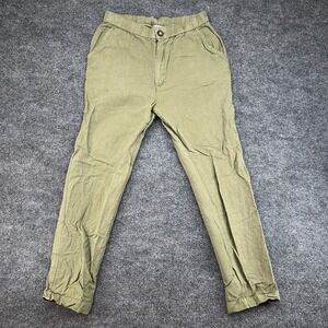 Alex Mill Pants Men's Small Linen Blend Button Joggers Green Outdoor